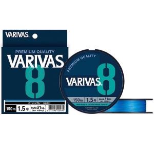 Plecionka Varivas8 PE #0.8 150m - 16lb - Niebieski