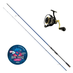 Zestaw Spinn Hype Tackle H2 Target Asp 2,86 m MF do 28 g + kołowrotek DAM QUICK 7 3000 Braided X Anniversary + plecionka WP8 0,13 mm Dark Grey