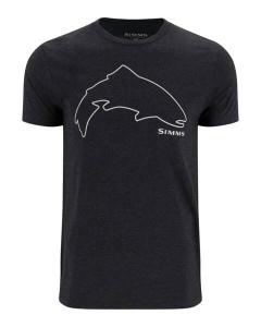 T-Shirt Simms Trout Outline DarkGunmet Heather XXL