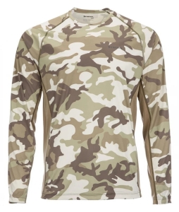 Simms Sflex Crewneck Woodland Camo Sandbar XXL