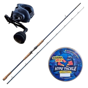 Zestaw Cast Hype Tackle H5 2,51 m 130 g + Kraken T300 + Plecionka WP8 Camo blue 0,25 mm