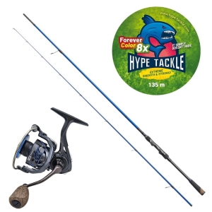 Zestaw Spinn Hype Tackle H2 Target Jig 2,51 m, 5-23 g + Kołowrotek H2 3000 + Plecionka WP8 Red Fluo 0,13 mm