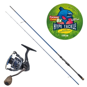 Zestaw Spinn Hype Tackle H2 Jig & Spin 2,51 m, 4-18 g + Kołowrotek H2 3000 + Plecionka WP8 Red Fluo 0,11 mm