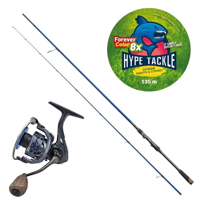 Zestaw Hype Tackle H2 Jig&amp; Spin 2,51m 4-18g 2cz + Hype Tackle H2 3000 +  Hype Tackle WP8 Red Fluo 0,11mm 6,8kg 135m FEC.jpg