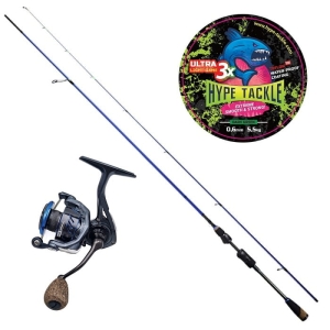 Zestaw Spinn Hype Tackle H2 UL 2,30 m do 5,5 g + Hype Tackle H2 2500 + Plecionka ULG 3X Dark green 0,06 mm