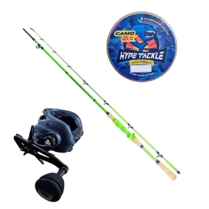 Zestaw Cast Hype Tackle Fresh 2,44 m do 100 g + multiplikator Kraken T300 + Plecionka WP8 Camo Blue 0,25 mm