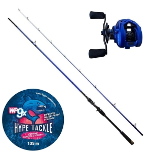 Zestaw Cast Hype Tackle H2 2,51m do 85g + Multiplikator H2-150LH + Plecionka 0,20mm Rose