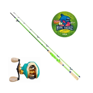 Zestaw Cast Hype Tackle Fresh 2,14m 45g + Hype Tackle H5 120LH + Hype Tackle WP8 Green Fluo 0,17mm FEC