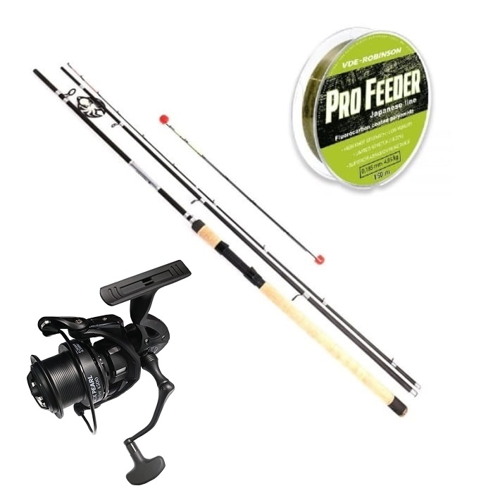 Zestaw Kraken Black Pearl Feeder 3,30m 80g 3+3cz + Kraken Black Pearl Feeder 4500 V2 + Żyłka VDE-Robinson Pro Feeder 0,225mm 230m.jpg