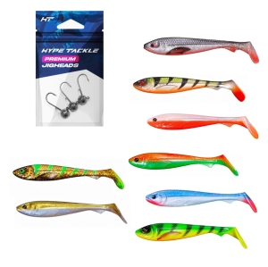 Zestaw Przynęt "MegaMix" Hype Tackle Effect 10-14cm 18szt + Hype Tackle Premium Round Jigheads 9szt