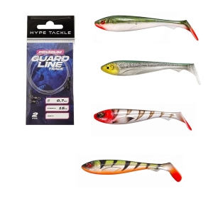Zestaw Przynęt "Big1"  Hype Tackle Effect 18cm 4szt + Hype Tackle Guardline
