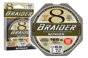 PLECIONKA BRAIDER X8 0,10mm 150m 10,7kg BLOODY RED