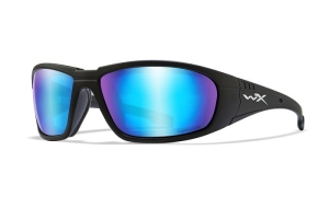 Wiley X BOSS Captivate Polarized Blue Mirror Smoke Grey Matte Black Frame