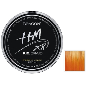 DRAGON HM X8 P.E.BRAID 0.10mm 9kg 135m pomarań