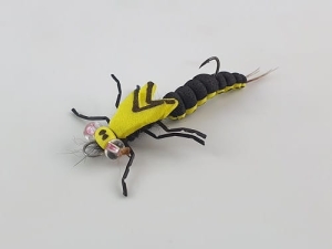 Floating Realistic Jig Stonefly Big Doub Yell-Blac