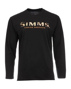 T-Shirt Simms Logo Shirt LS Black XXL