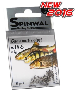 Agrafka Spinwal nr.18 S 8kg z krętlikiem 10szt.