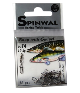 Agrafka Spinwal nr.14 10kg z krętlikiem 10szt.