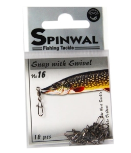 Agrafka Spinwal nr.16 10kg z krętlikiem 10szt.