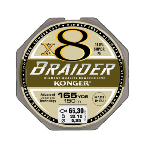 Plecionka BRAIDER X8 0,18mm 150m 21,4kg OLIVE GR
