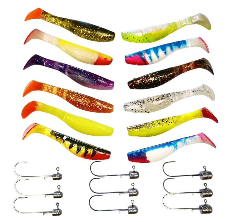 Relax Kopyto 2,5 Inch – 5 Stuks – Rubberen Kunstaas – Voor Snoekbaars En Baars – Zacht Rubber – UV – Geel/rood – 6,25 Cm