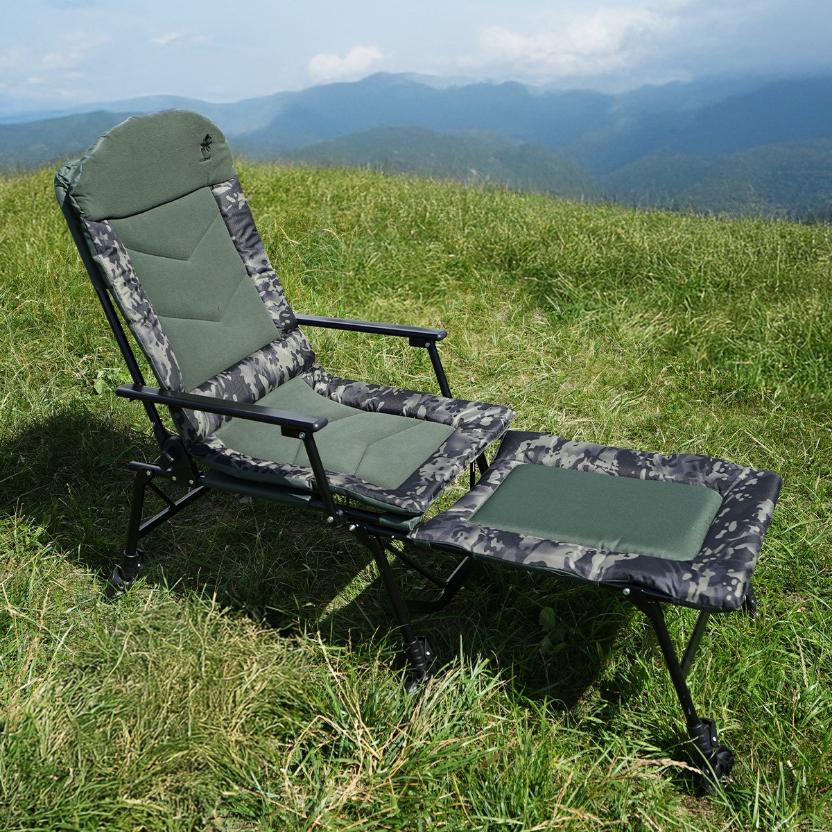 Fotel Wędkarski Kraken Premium Armchair L 150 kg + Podnóżek